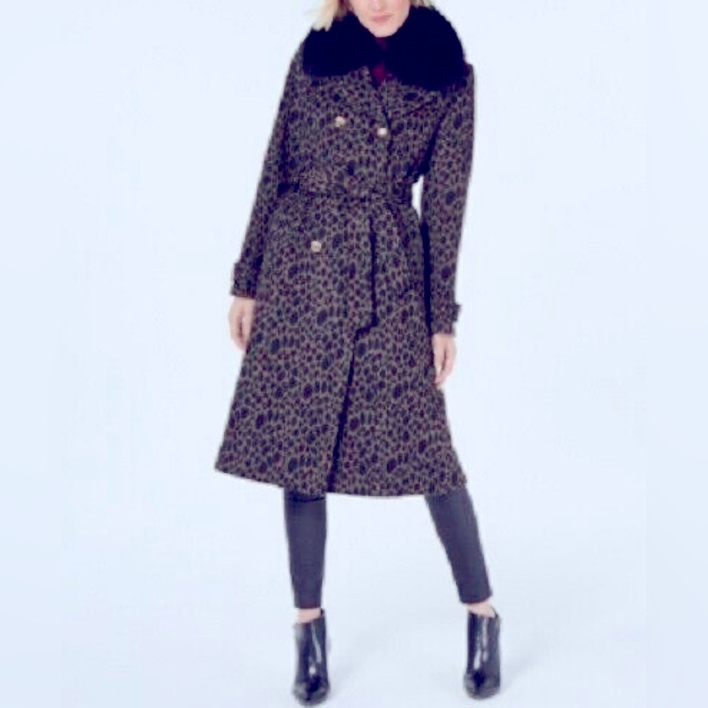 1 Madison Women's Expedition Fox-Fur Leopard Print Maxi Coat